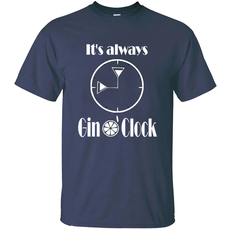 Удобное время для джина всегда gin o clock футболка мужская одежда с надписью Мужская Футболка свободная одежда высшего качества