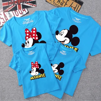 

2019 New Family Look T Shirts 10 Colors Summer Family Matching Clothes Mom & Dad & Son & Daughter Mickey Minnie T Shirts