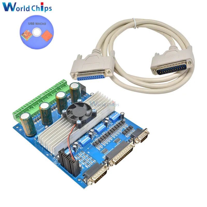 TB6560 DC 12-36V 3A 4 Axis Stepper Motor Driver Controller Board CNC DC Motor Drive With Fan For Unipolar Bipolar Stepper Motor