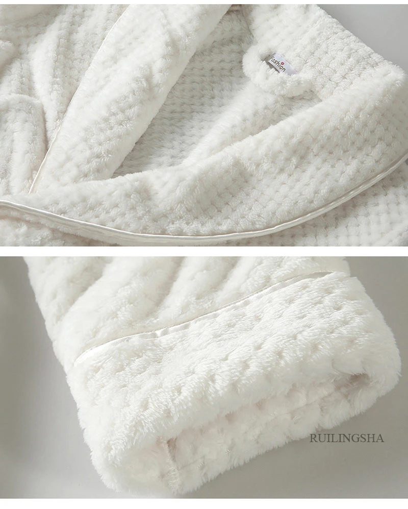 Women Winter Bathroom Coral Fleece Bath Robe Flannel Warm Bathrobe Pajamas Body Spa Bath Gown Serviette De Bain Toalha De Banho