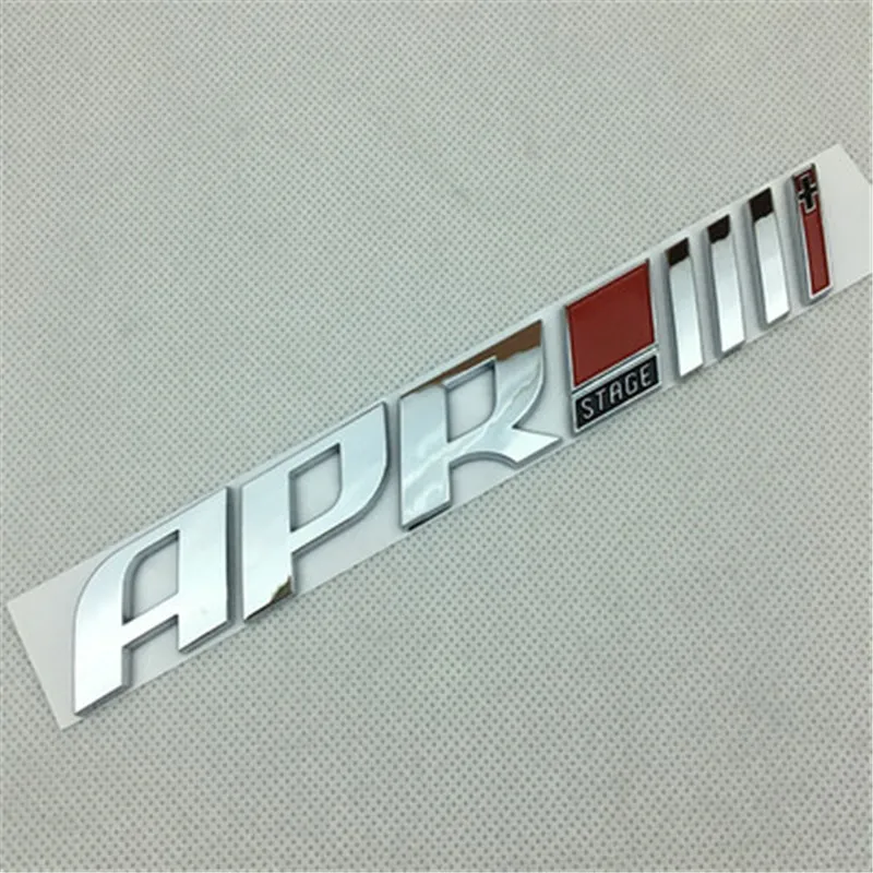 【High quality】1PC 20*2.5cm ABS plastic Plating Sliver Car Emblem APR Rear Tail Badge Cars body Sticker Logos