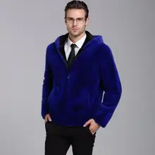 Осенняя синяя кожаная куртка из искусственного меха норки, Мужская зимняя утолщенная теплая меховая кожаная куртка, мужские свободные куртки, jaqueta de couro fashion b