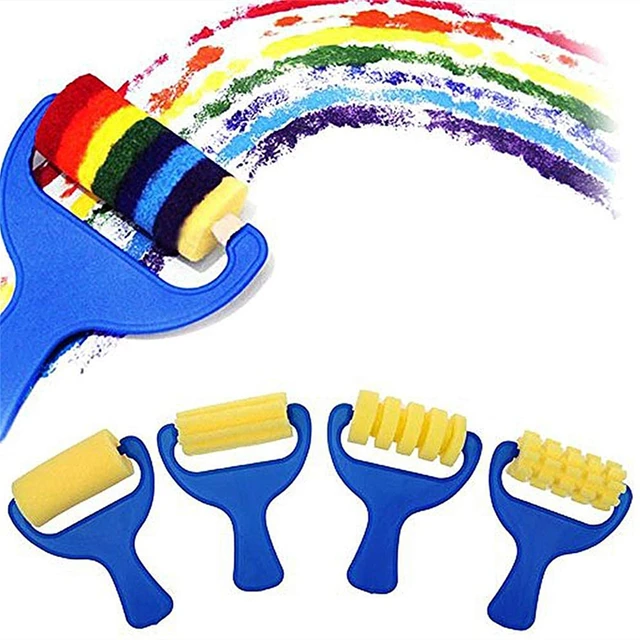 4pcs/set Sponge Paint Brush Wooden Handle Sponge Foam Brushes Art Painting  Tool for Kids DIY Toy Art Supplies - AliExpress