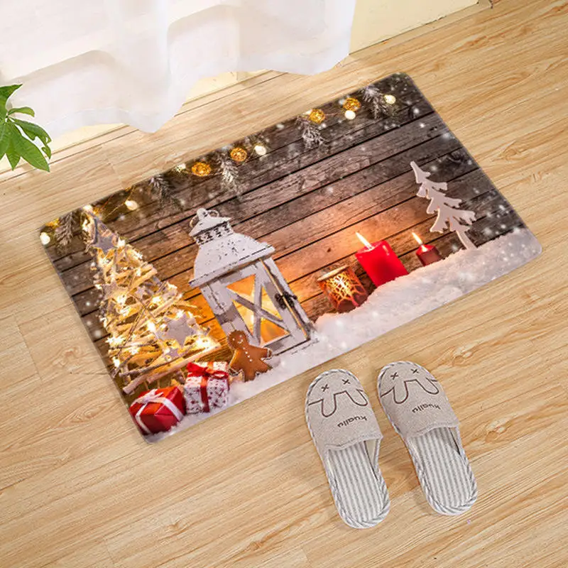 Home Textile 3D Carpet Indoor Door Mat Kitchen Bathroom Bedside Mats Rug Soft Flannel Christmas Dining Living Room Carpets