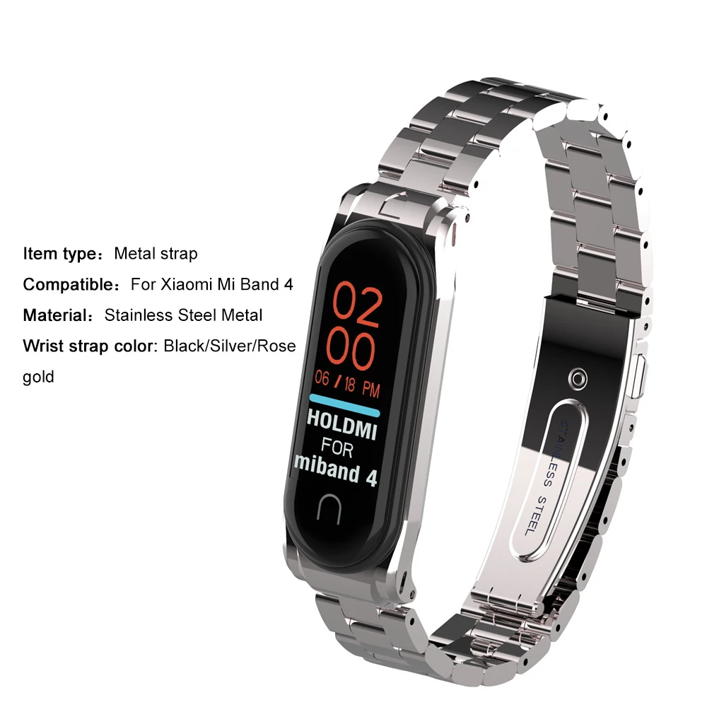Браслет mi Band 4 Металлический Безвинтовой браслет из нержавеющей стали для Xiaomi mi браслет 4 Ремешок Браслет mi Band 4 браслеты Прямая поставка