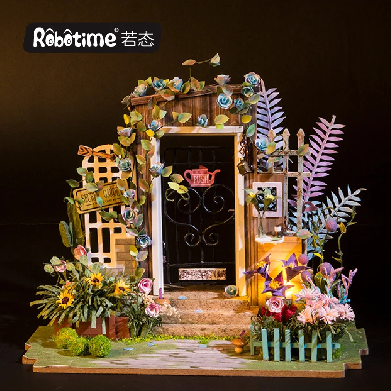 

Robotime If to 3D Puzzle Model Assembled Model Handmade DIY Hut Creative Birthday Gift Girl'S Fam of Door