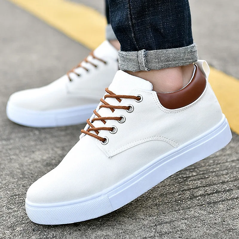 

Casual Shallow Low Cut Non-leather Casual Shoes for Men Canvas Designer Sneakers Low Solid Lace Up Casual Shoes Fashion 19DEC42