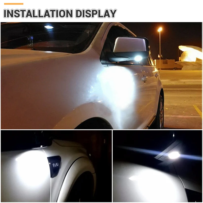 Пара автомобильных зеркал заднего вида Светодиодный светильник белый синий мини под боковым зеркалом фары для Ford F-150 FLEX EXPLORER EXPEDITION aurus