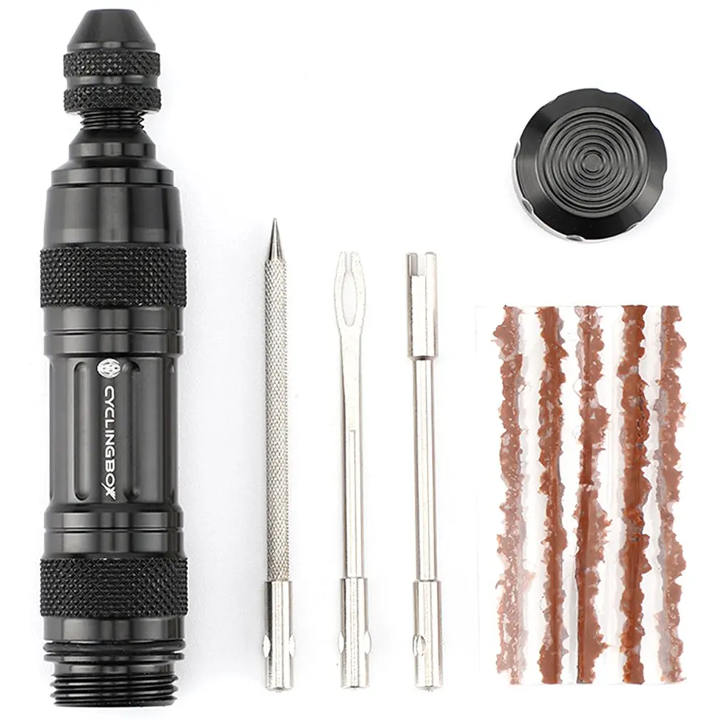 Bicycle Tire Repair Tool Aluminum Alloy Tubeless Wheel Puncture Plug Kit Service For Bike |