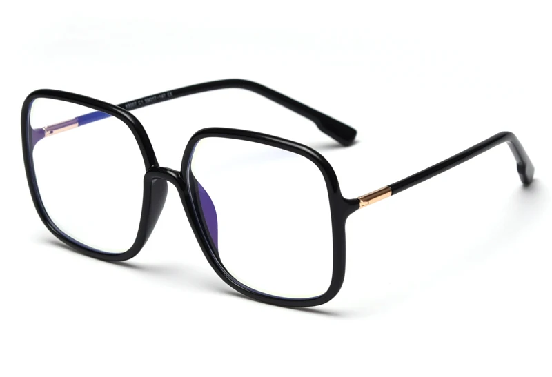 Peekaboo черные TR90 большие очки Квадратные женские прозрачные линзы мужские ретро оптические очки прозрачные зеленые аксессуары - Цвет оправы: black with clear