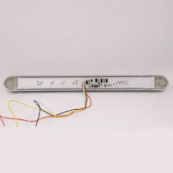 

17" Turn Signal Light Chrome Bar Trailer Tail Red+Yellow Accessory 10-30V