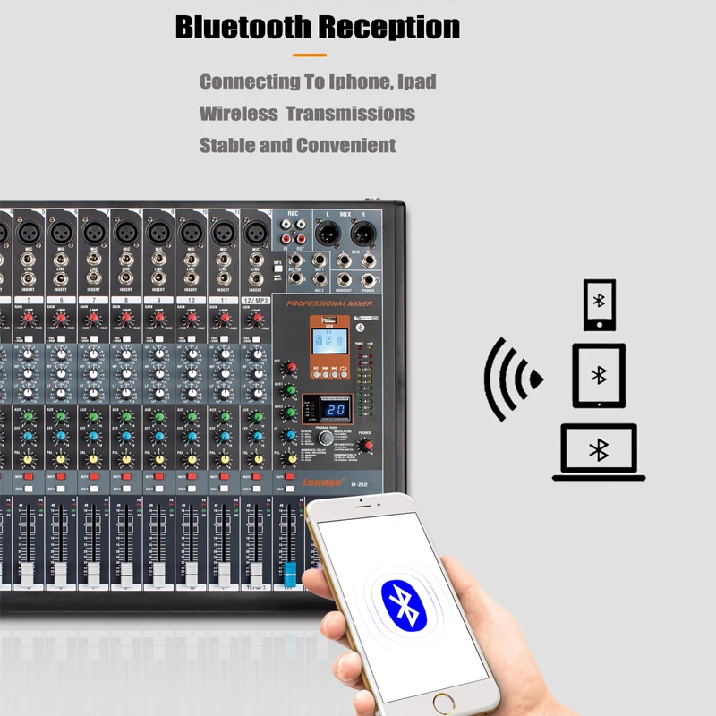 Профессиональный звуковой микшер 12 каналов 8 DJ консоль с DSP для конференц встреч