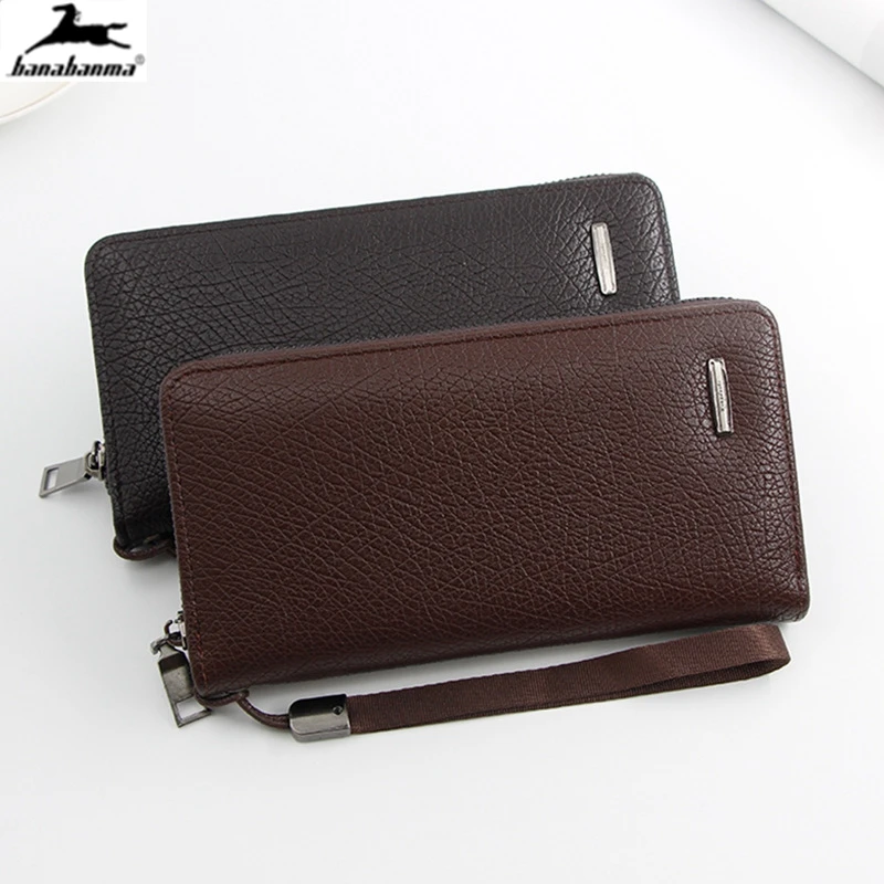 

2020 man clutch bag PU Leather Wallet Blocking Wallet Card Holder Coin Purse Zipper Male Long Wallets mobile phone bag