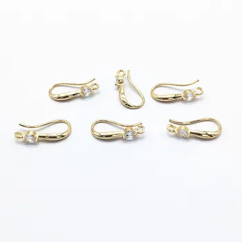 

New arrival! 19x4mm 100pcs Copper/Cubic Zirconia Ear hook for Jewelry Earrings parts,hand Made Earrings Findings Jewelry DIY
