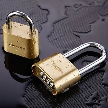 

Rustproof Durable Brass Password Padlock Waterproof Four-digit Combination Bottom Code Anti-theft Door Lock