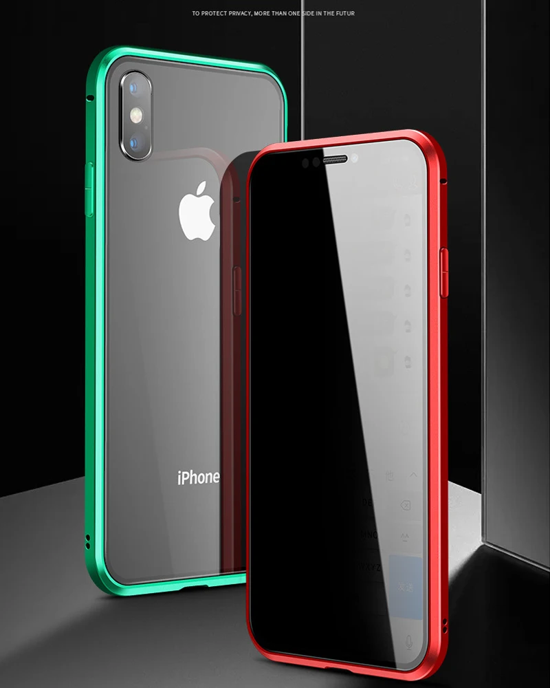 Для iPhone11 6 7 8 X XS Max Zmetal Рамка Анти-писк магнитная Передняя и задняя закаленное Пленка чехол для мобильного телефона