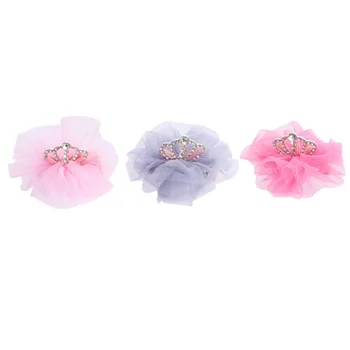 

3Pcs Alloy Crown Hair Clips Bowknot Yarn Hairpins Stylish Bang Clips Hair Accessories for Kids Girls