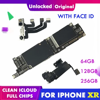 

Original For iPhone XR Motherboard With / without Face ID Mainboard 64G 128G 256G iCloud Unlocked Logic Board IOS support update