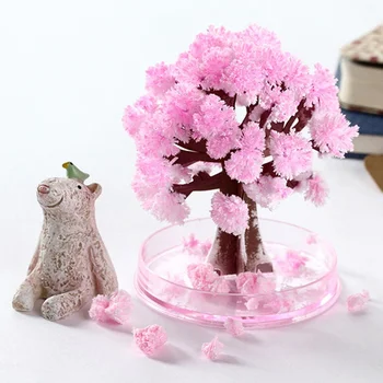 

1pc Japan Pink Magic Growing Christmas Tree Crystal Paper Tree Decor Science Toy New Year's Cherry Blossom Christmas Kids Toys