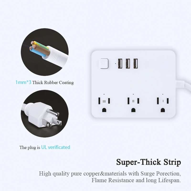 Умная розетка Timethinker WIFI US с голосовым управлением дистанционным usb разъем для