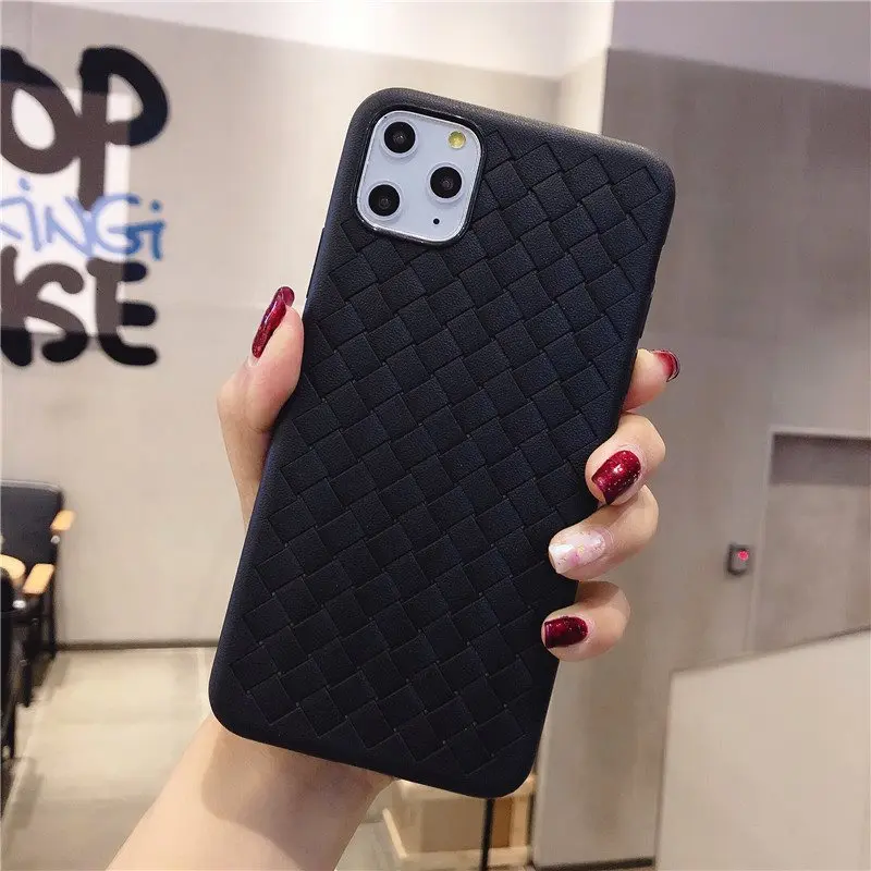 IMIDO креативный ультратонкий тканый узор протектор для iPhone 11 Pro Max x XR XS Max защита от падения мягкий клей для iPhone 7 8plus 6P
