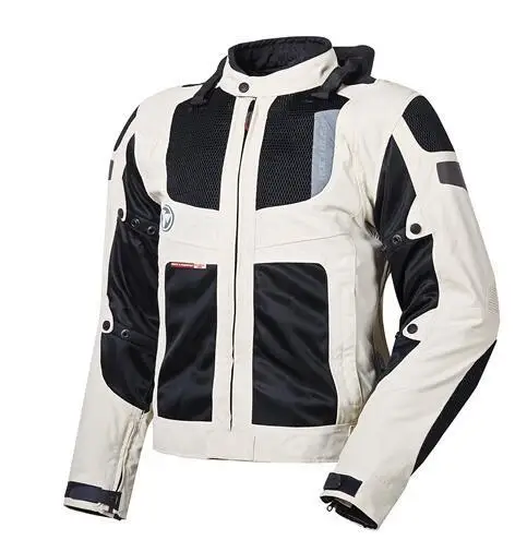 beige Anti-falling Waterproof Men Jacket Motorcycle off-road Racing Motocross reflective Protective Gear Armor Jacket - Цвет: beige