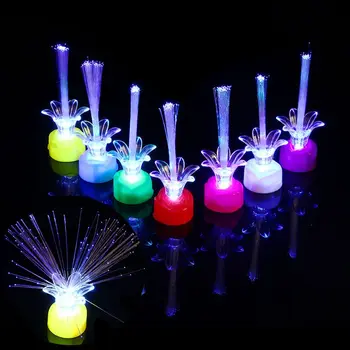 

Mini Changing Colors LED Fiber Optic Lamp Rose Base Holiday Lights Wedding Christmas Party Lighting Decoration