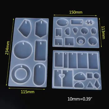 

1 Set Silicone Mold Combine DIY Jewelry Making Epoxy Resin Molds Geometric Mirror Crafts Handmade Pendant Cake Decoration Materi