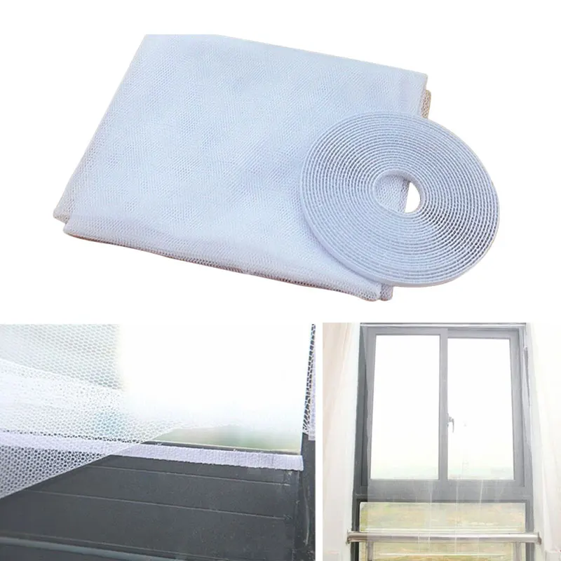 Window Insect Window Net Curtain Mesh Screen DIY DIY Magic Bug Insects White Mosquito Snap Fly