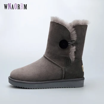 

Real sheepskin snow boots fur integrated rubber soles women's boots cotton boots warm in winter