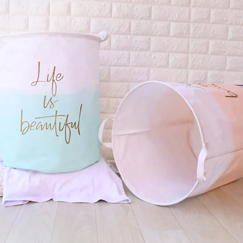 19.7 Inch Waterproof Foldable Laundry Hamper, Dirty Clothes Laundry Basket,Bin Storage Organizer For Toy Collection Life