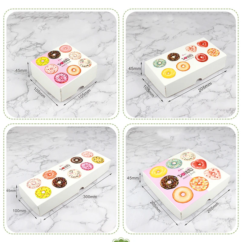 Description Picture 2 of itemStoBag 20pcs Donut Paper Box Baking Packaging Boxes For Baby Shower Christmas Gift Boxes Birthday Party Wedding Supplies Favors