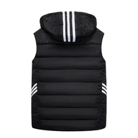 Mężczyźni zima Plus duży rozmiar 7xl kamizelka kapelusz odpinany kamizelka ciepłe zagęścić kurtki bez rękawów rozładunek płaszcz z kapturem dla mężczyzn Unisex 2