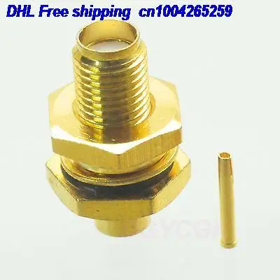 

DHL 100pcs SMA female jack nut bulkhead waterprooFsemi-rigid RG402 0.141" female connector 22-ct