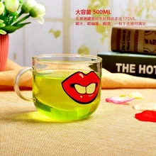 Новинка, мультяшный рисунок, прозрачное, высокое боросиликатное стекло, высокая термостойкость, для дома, офиса, вечерние, модные, Милые Чашки