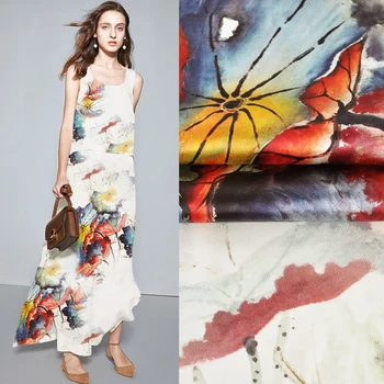 

2 meter White Natural Silk Shirt Dress Fabric Stretch Satin Lotus Leaf