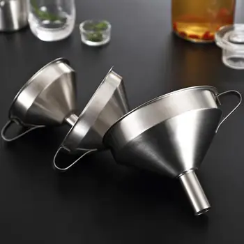 

Multifunctional Stainless Steel Kitchen Funnel Filter Kitchen Easy To Funnel Oil 3 Clean Honey Removable Funnel S/M/L Sizes O5R7
