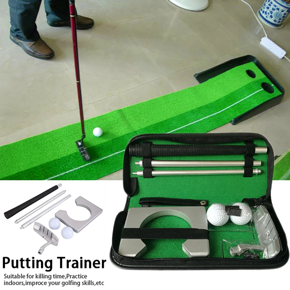 Portable Golf Putter Putting Trainer Set Indoor Training Equipment