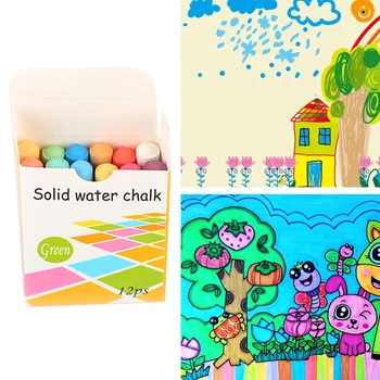 

12pcs/box Stationary Drawing Playground For Kids Water Solubility Chalk Sticks Non Toxic Dust Free Art Blackboard School Office