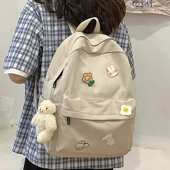 

Fashion Women Backpack Solid Color Waterproof Shoulder Female Schoolbag For Teenage Girl Children Men Black Travel Bag Mochila