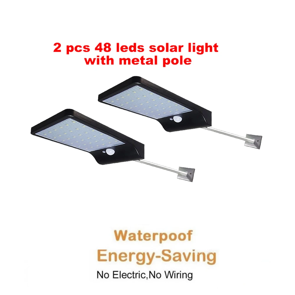 

2/4pcs 48 LED PIR Motion Sensor Solar Light Waterproof Outdoors Energy Saving Street LED Lamp Yard Path Solar Garden Light secur