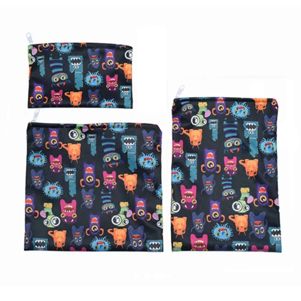 

3pcs Reusable Cloth Snacks Bag Wetbag 30*40 CM Baby Small Diaper Bag For Mommy Waterproof Snack Cloth Bags Sandwich Bag Cloth