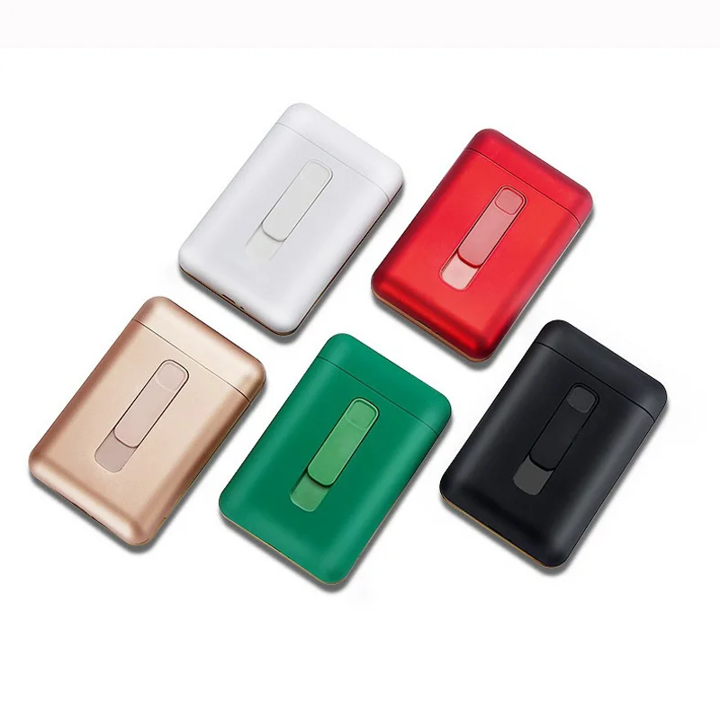 2-в-1 сигареты чехол зарядка через usb коробка зарядки для сигарет; защита от ветра зажигалка для курения металлических электронных сигарет чехол Перезаряжаемые Коробки