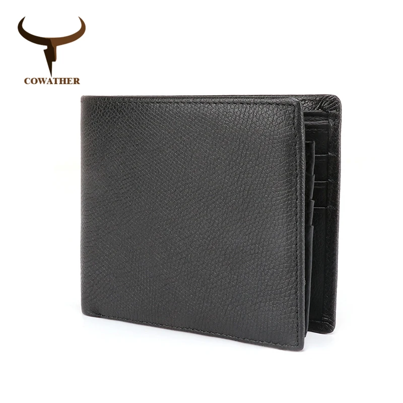 

COWATHER vintage wallet for men top quality cow genuine leather male purse fashion short men cowhide wallet free shipping