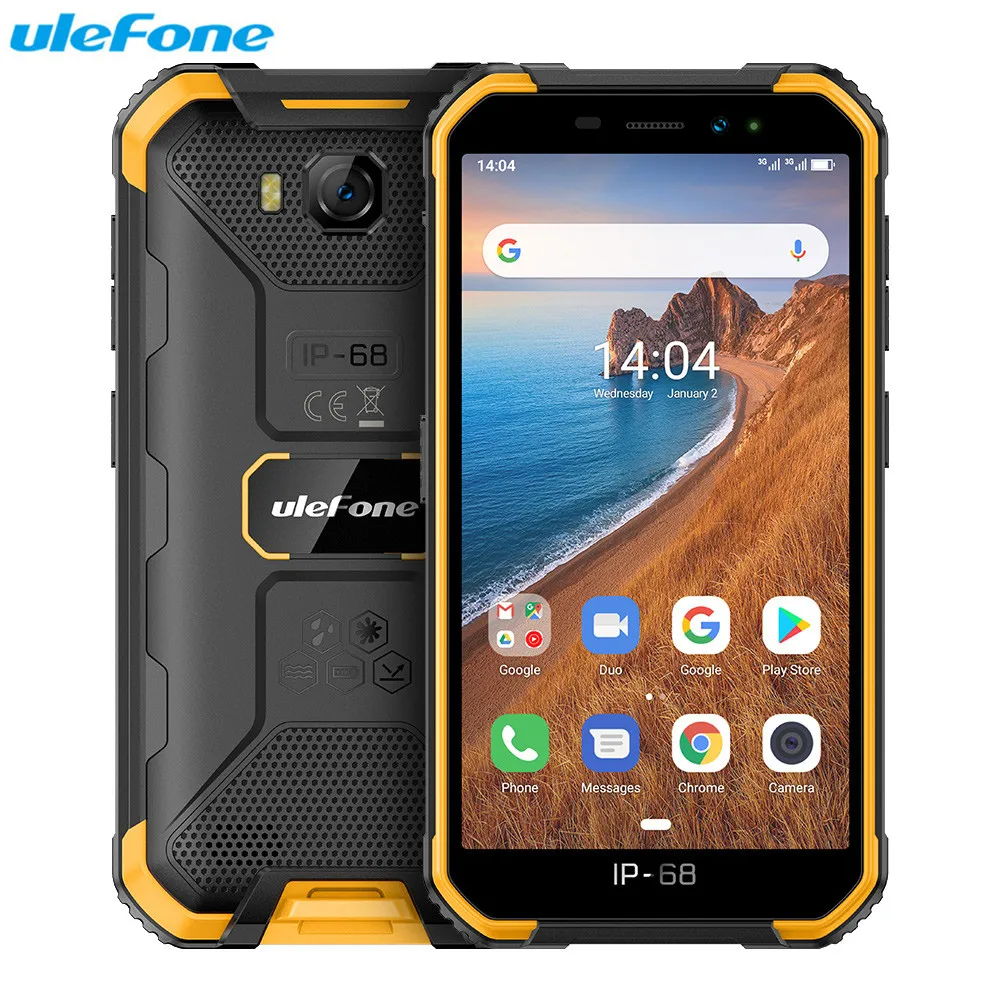 Ulefone Armor X6 Прочный смартфон Android 9,0 IP68 Водонепроницаемый 2 ГБ 16 ГБ 4000 мАч мобильный телефон 5,0 дюймов Открытый 3g мобильный телефон - Цвет: Оранжевый