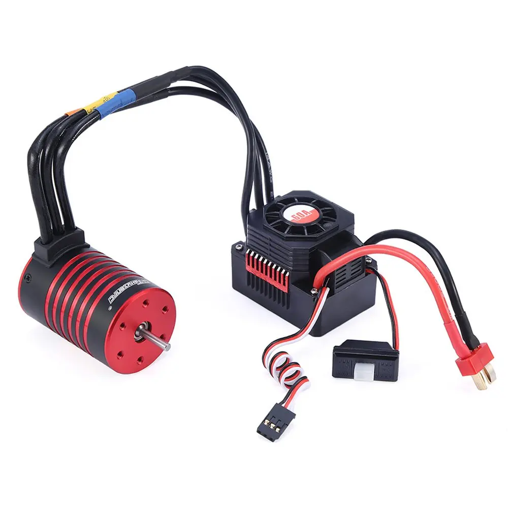 

GTSKYTENRC Combo 3650 3600KV/5200KV Brushless Motor with Heat Sink 60A Electronic Speed Controller for 1/10 RC Car Truck