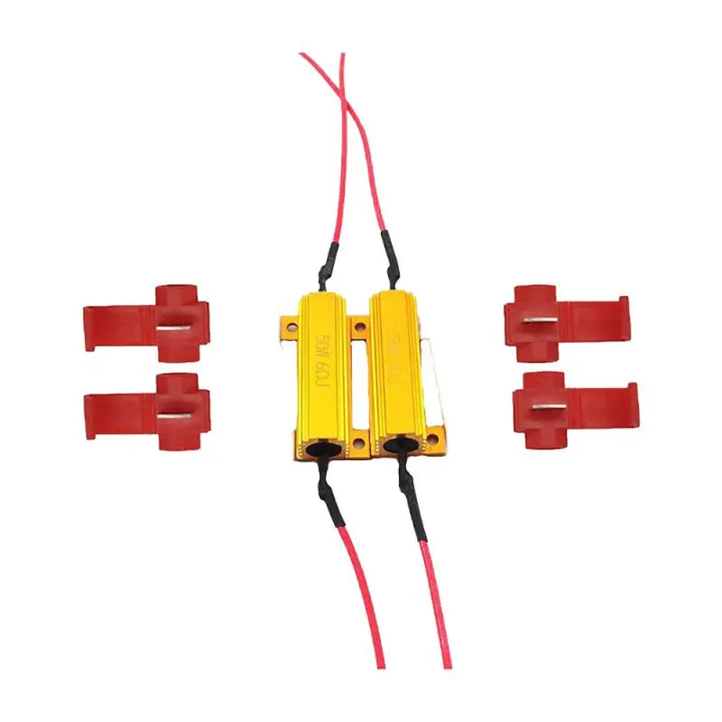 4x50 Вт 6ohm резистор нагрузки исправление ошибок лампочка указателя поворота тормоза гипер вспышка мигание ошибка мигание мигалки для авто автомобиля светодиодный лампочка