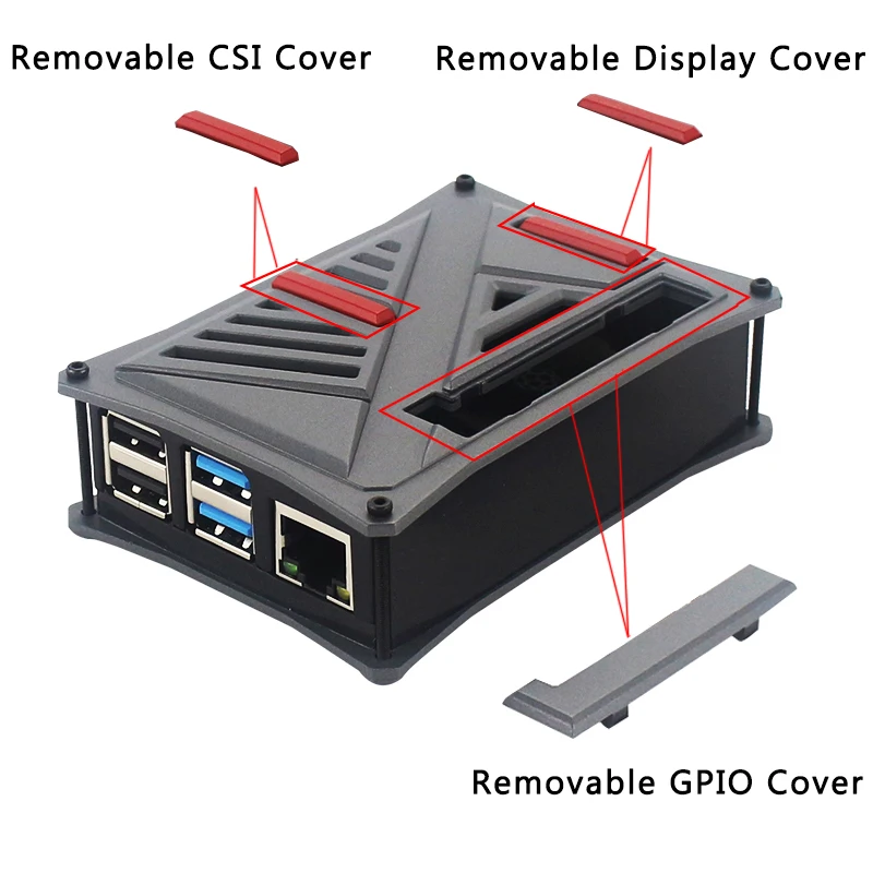 Raspberry Pi 4 ABS чехол серебряный корпус серый корпус Корпус для новейших RPI 4B Модель B