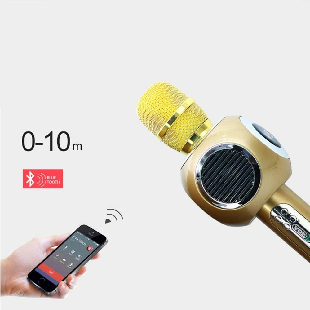 Riego Estructuralmente Educación Micrófono de Karaoke inalámbrico M8, Original, con luz LED, Altavoz  Bluetooth incorporado, portátil, para teléfono - AliExpress Productos  electrónicos