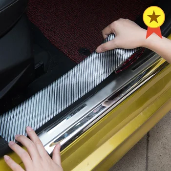 

Car Styling Auto Stickers Carbon Fiber Rubber Moulding Strip Soft Black Trim Bumper Strips DIY Door Sill Protector Edge Guard 1M